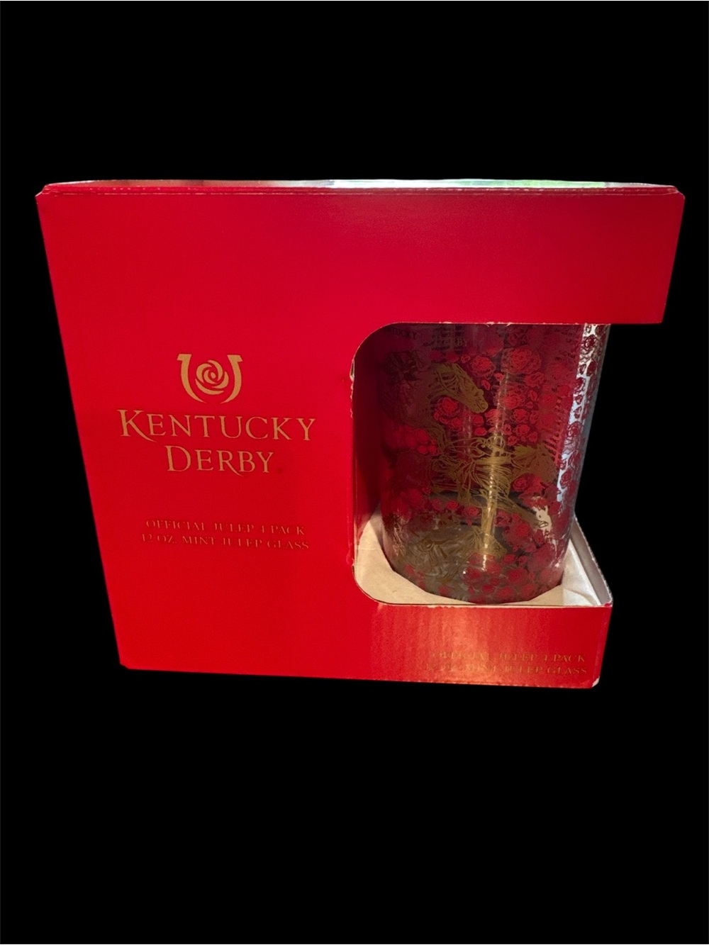 Official Kentucky Derby 152 Mint Julep Glasses 12 oz 4 Pack New in Box - Picture 2 of 9
